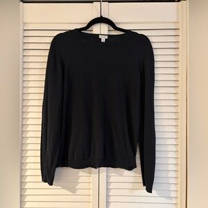 Cuyana Black Cotton, Silk and Cashmere Top